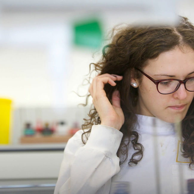 Student in lab