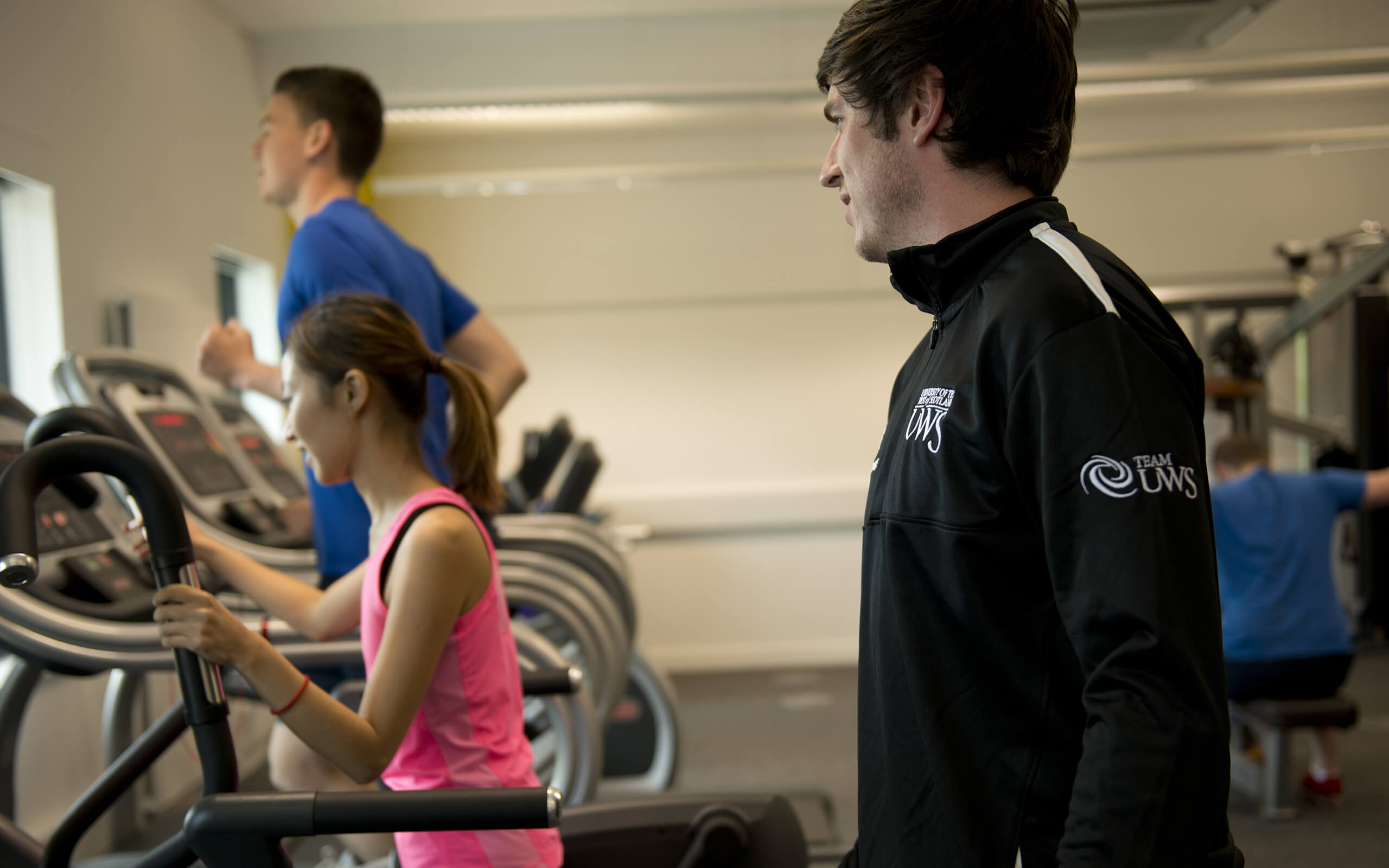 UWS Student & Trainer at Sports Gym in Ayr Campus | University of the West of Scotland