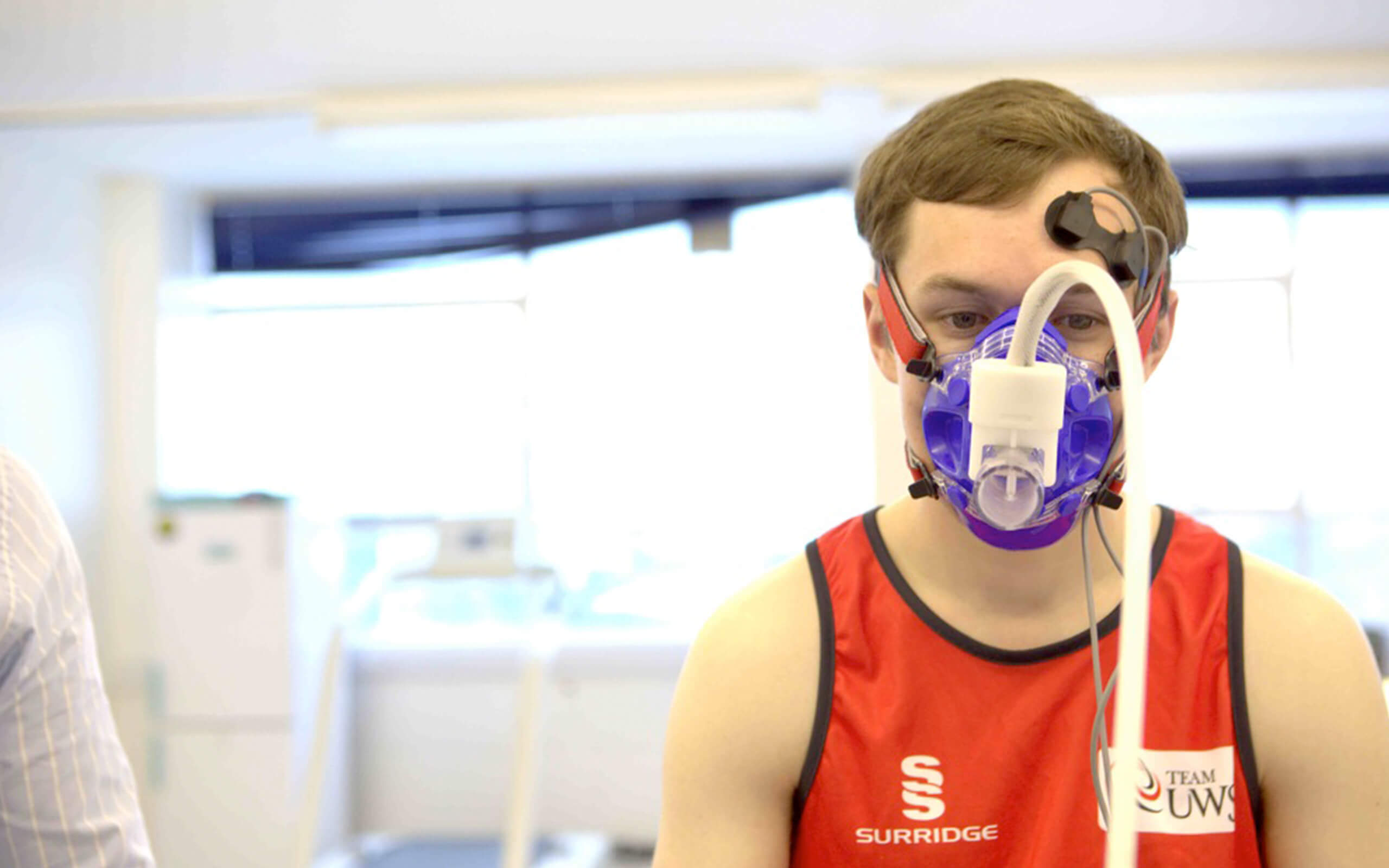 male wearing sports breathing apparatus 