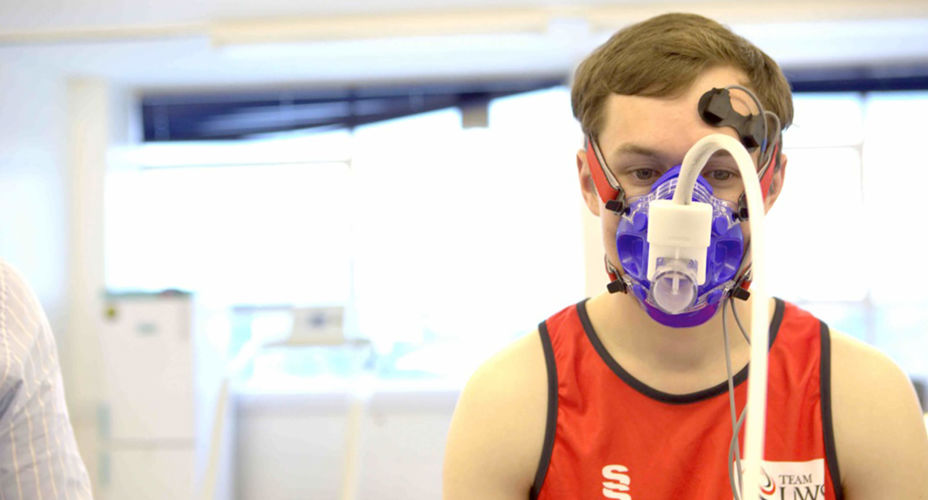 male wearing sports breathing apparatus