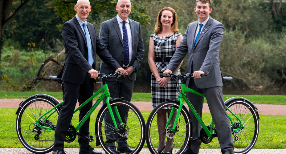 Brian Whittle MSP, UWS Principal Craig Mahoneyand Brodie's parents Roxanne and Paul Brodie Eaton