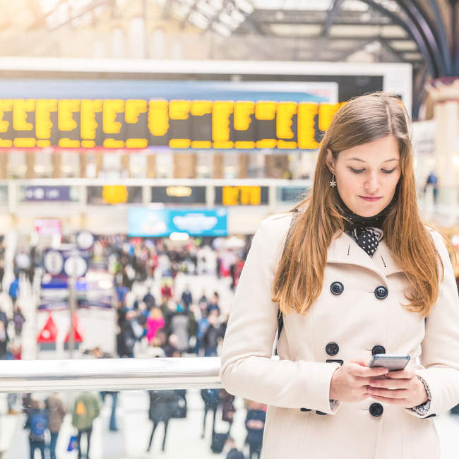 Student at Station | Public Transport to Lanarkshire Campus | University of the West of Scotland