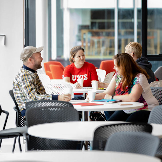 Group of Students using Lanarkshire Campus Restaurant facilities