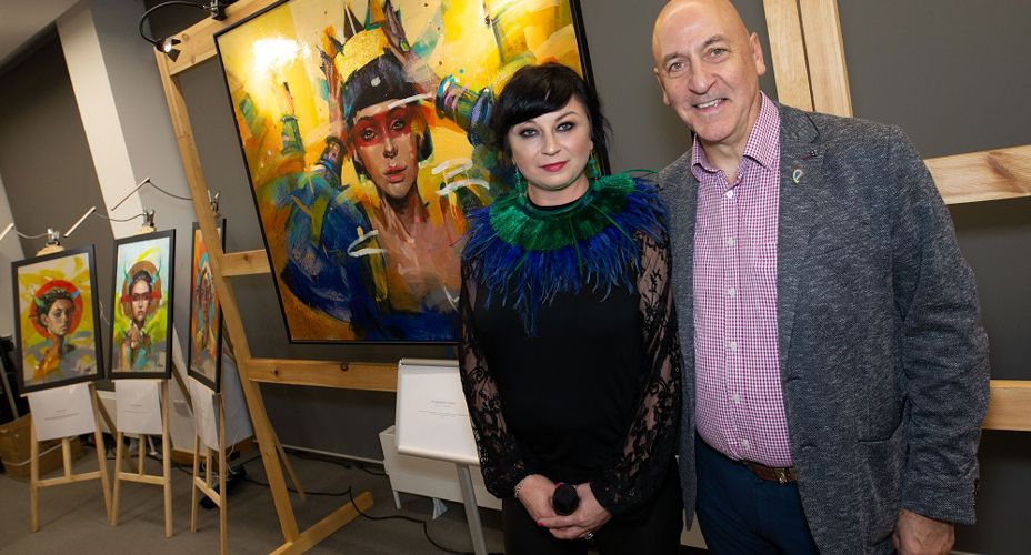 Artist Dominika with Prof. Craig Mahoney UWS