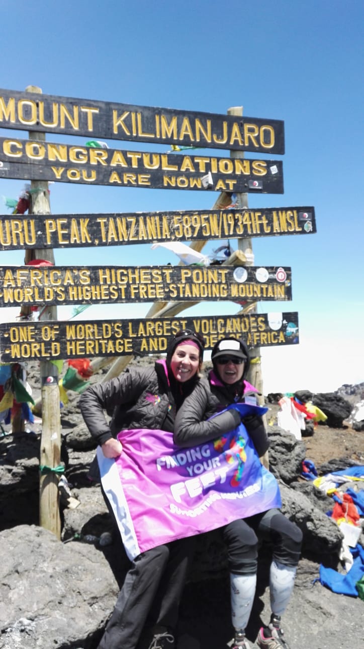 Corinne Hutton and friend at Kilimanjaro 