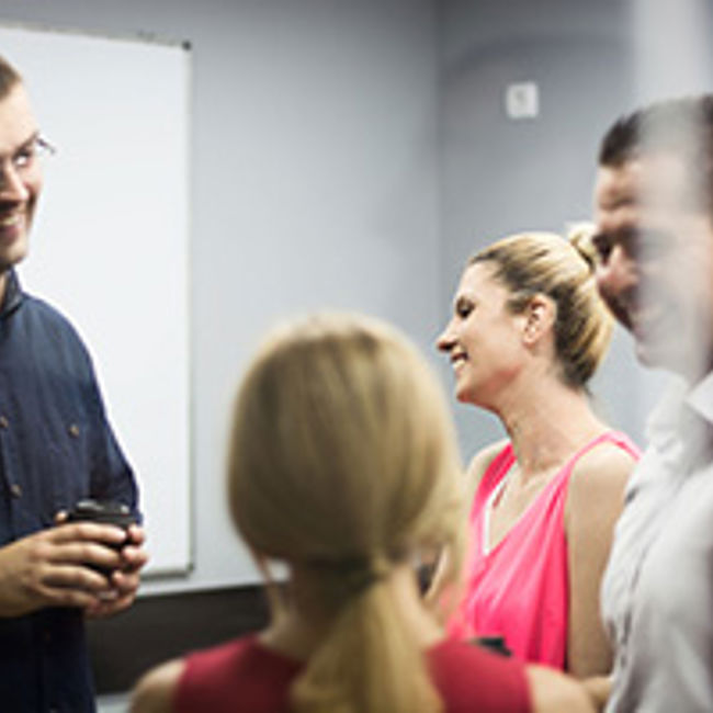 Stock pic of people talking