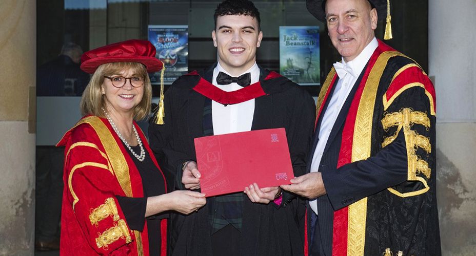 Dame Elish Angioloni and Graduate with Prof Mahoney