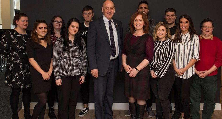 UWS inspriring women lecture Principal and Shona McCarthy and group of students