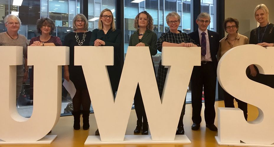 Dementia Champion programme leaders in front of UWS Letters