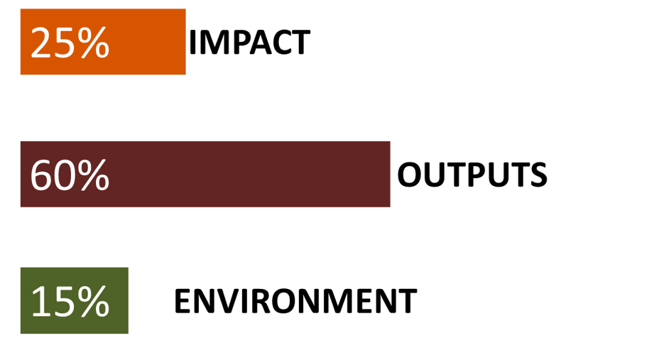 25% Impact 60% output 15% Environment Logo