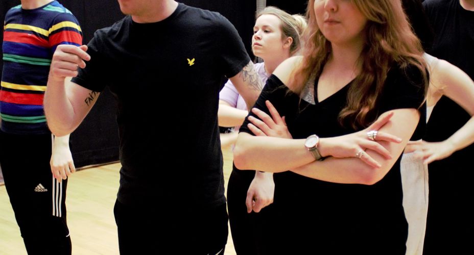 Students practicing performance