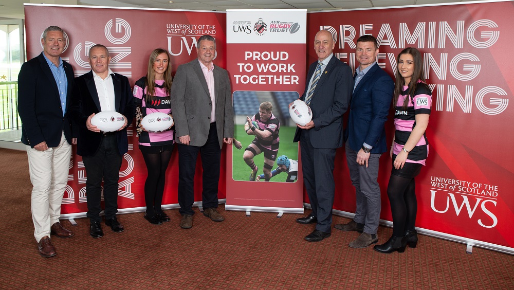 UWS And AYR RUGBY | Prof Mahoney with Ayr Rugby staff