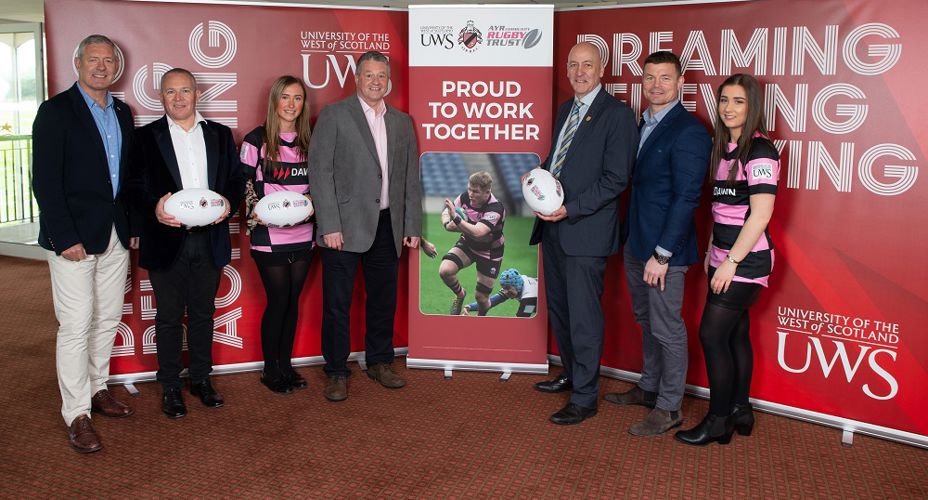 UWS And AYR RUGBY | Prof Mahoney with Ayr Rugby staff