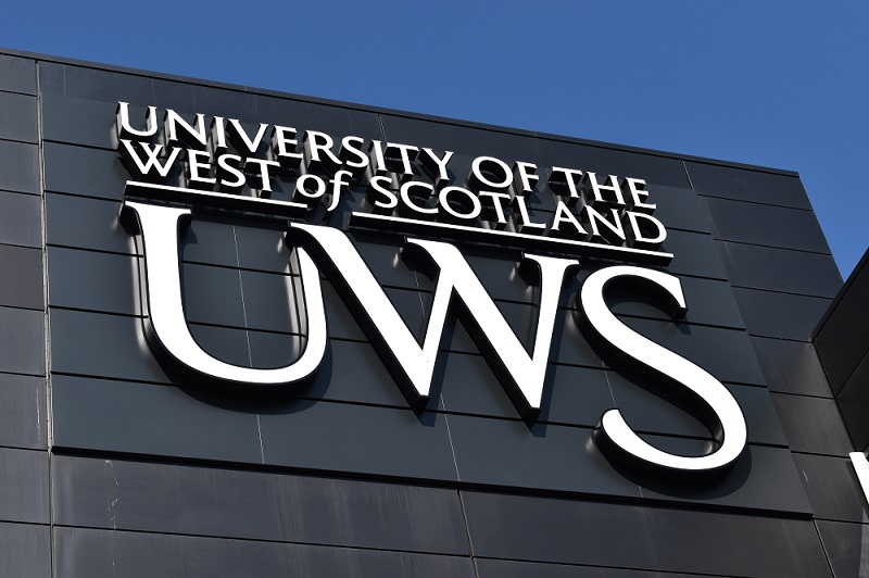 UWS Logo on Lanarkshire building