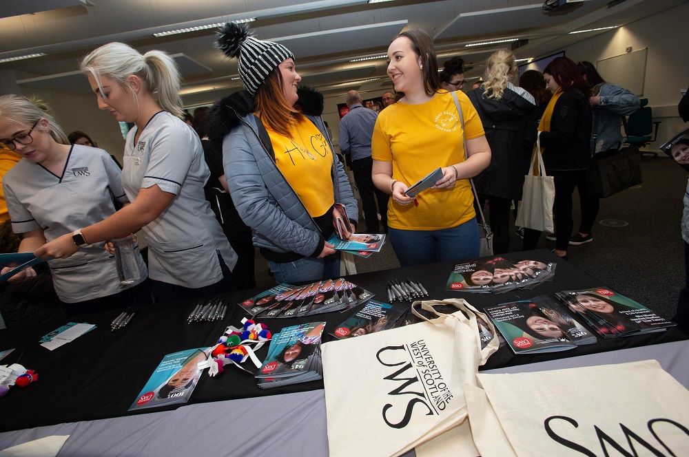 UWS Students and prospective students at UWS Ayr open day