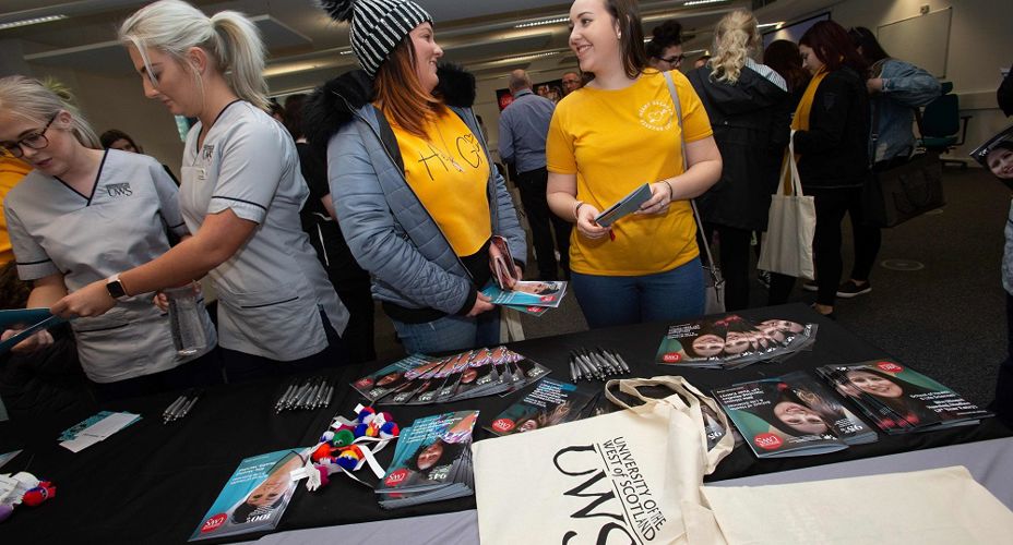 UWS Students and prospective students at UWS Ayr open day