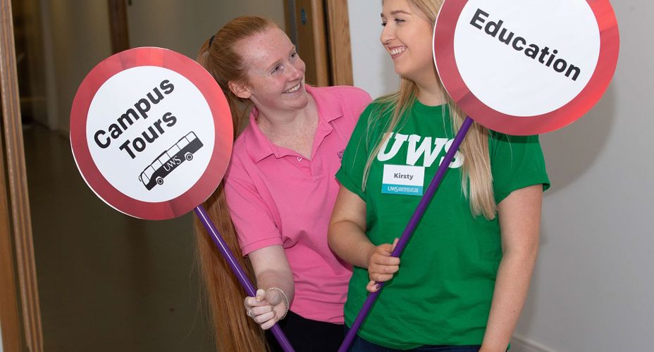 Student guides at Open day Ayr campus