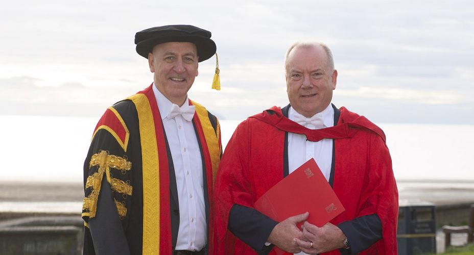 Prof Mahoney with Willie Mackie at Graduation ceremony