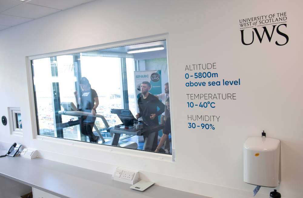 Sport and exercise science laboratory at UWS Lanarkshire Campus.