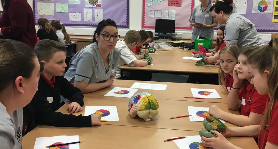 UWS Student nurses with school pupils