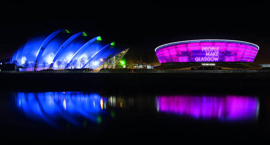 SECC Armadillo & Hydro at night.