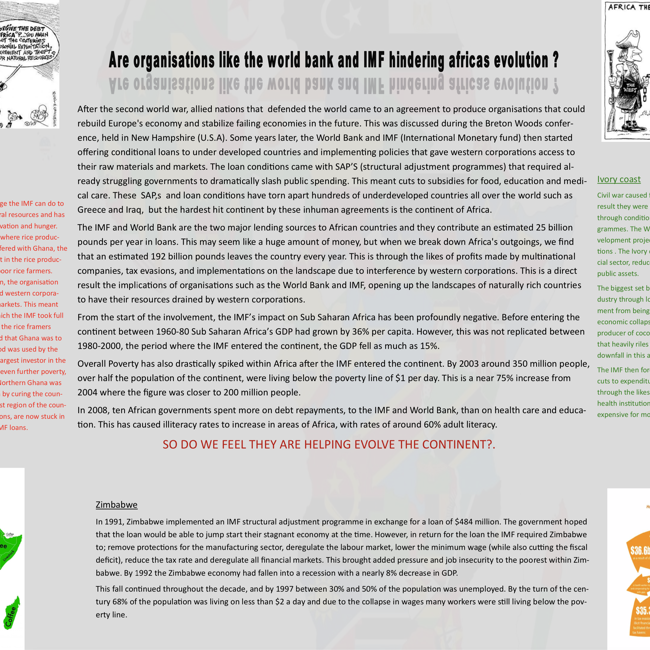 IMF:World Bank Hindering Africa’S Evolution student poster