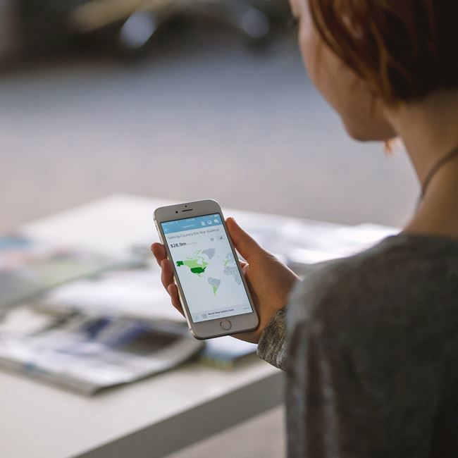 Image of student looking at a mobile device