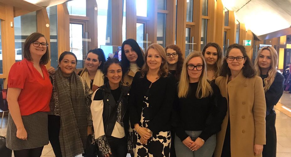 Group of students in Scottish Parliament