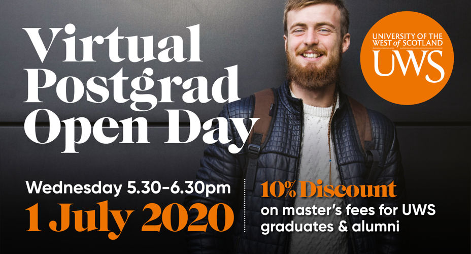 UWS Post grad open day | 1st July 2020 5.30 - 6.30pm
