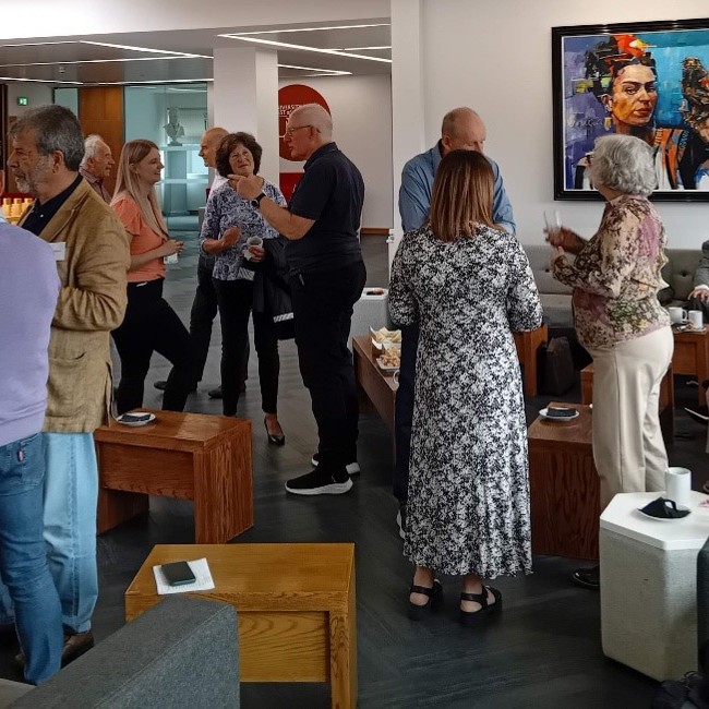 Image of first Former Staff Association gathering in UWS Atrium on UWS Paisley Campus in November 2025.